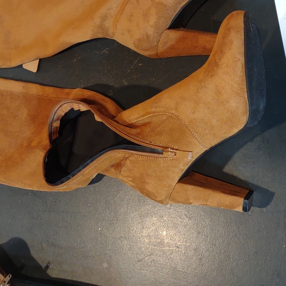 Vepose Women's Suede Fall Boots Over The Knee High Vegan  Side Zipper Size 7.5 - Picture 4 of 11